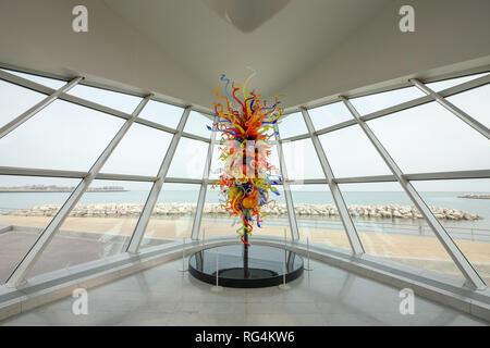 Milwaukee, WI - April 11, 2018: Milwaukee Art Museum is one of the largest museums in the United States. Its dramatic design includes a grand receptio Stock Photo