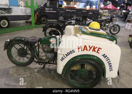 January 27, 2019 - 27 january 2019 (Malaga) The Retro Auto & Moto Malaga exhibition, the Vintage Vehicle Show, was held on January 25, 26 and 27, 2019 at the Trade Fair and Congress Center of Malaga.One more year, all lovers of classic and collector vehicles from the south of the country. Special stands stand out for Alpine, Vespino and super sports motorcycles from the 80s and 90s, as well as the tributes to the Seat 1430, OSSA and Mini. Credit: Lorenzo Carnero/ZUMA Wire/Alamy Live News Stock Photo