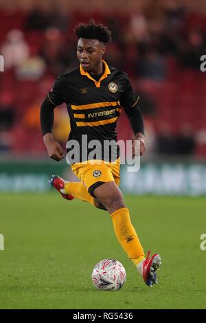 ANTOINE SEMENYO, NEWPORT COUNTY FC, MIDDLESBROUGH FC V NEWPORT COUNTY FC, EMIRATES FA CUP 4TH ROUND, 2019 Stock Photo