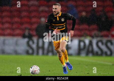 DAN BUTLER, NEWPORT COUNTY FC, MIDDLESBROUGH FC V NEWPORT COUNTY FC, EMIRATES FA CUP 4TH ROUND, 2019 Stock Photo