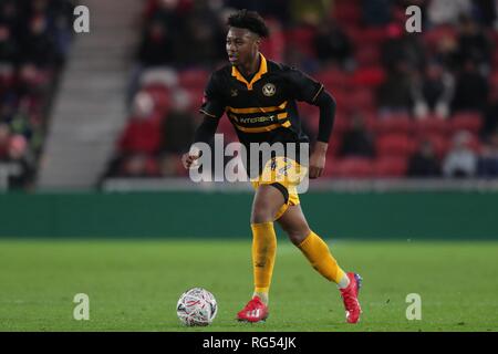 ANTOINE SEMENYO, NEWPORT COUNTY FC, MIDDLESBROUGH FC V NEWPORT COUNTY FC, EMIRATES FA CUP 4TH ROUND, 2019 Stock Photo