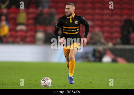 DAN BUTLER, NEWPORT COUNTY FC, MIDDLESBROUGH FC V NEWPORT COUNTY FC, EMIRATES FA CUP 4TH ROUND, 2019 Stock Photo