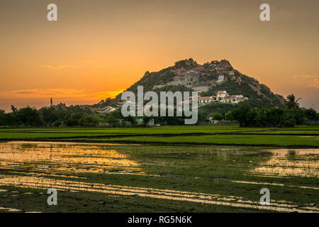landscape view over Phan Rang, Thap Cham city in Vietnam Stock Photo
