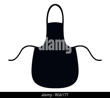 Black silhouette. Kitchen apron. Cartoon flat style illustration isolated on white background. Stock Vector