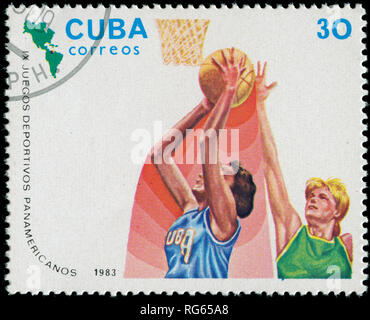 Postage stamp from Cuba in the Pan American Games - Caracas series issued in 1983 Stock Photo
