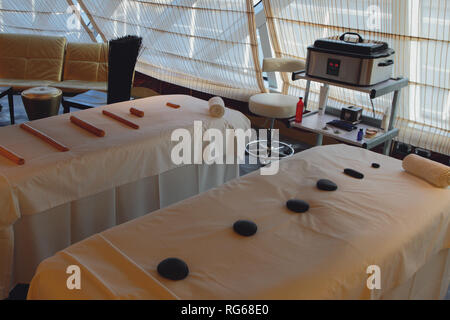 SPA office interior, massage couch Stock Photo