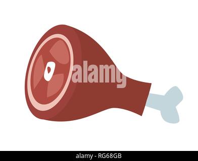 Cartoon ham vector illustration on white background Stock Vector