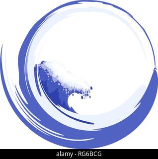 Water circle with sea wave. Vector image. Stock Vector