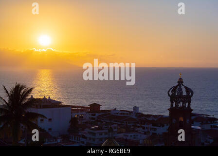 A panoramic view of Sunset Puerto, Vallarta, jalisco, mexico Stock Photo