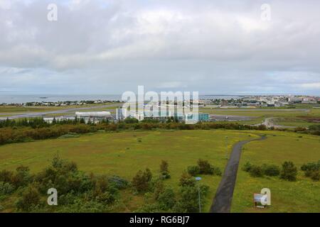 Reykjavik, Iceland – July 4, 2017: Overview of Reykjavik airport (RKV) in Iceland. | usage worldwide Stock Photo