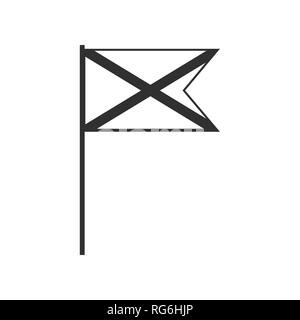 Jamaica flag - thin black vector outline wireframe isolated on white ...