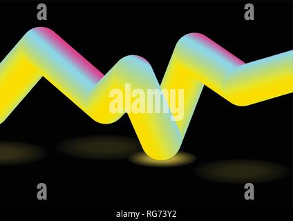 Abstract bright 3d curved shape vector background Stock Vector