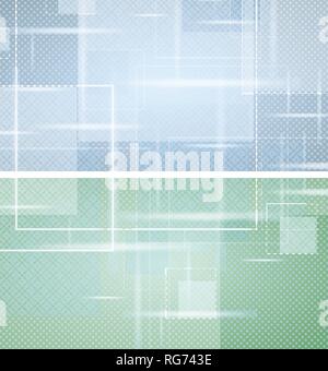Bright green and blue tech geometric backgrounds. Vector illustration Stock Vector