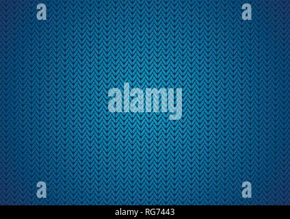 Dark blue abstract knitted texture vector background Stock Vector