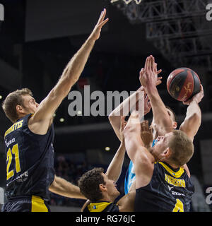 Madrid, Spain. 27th Jan, 2019. Alessandro Gentile during Movistar Estudiantes over Iberostar Tenerife (98 - 96) in Liga Endesa regular season game (day 18) celebrated in Madrid (Spain) at Wizink Center. January 27th 2019. Credit: Juan Carlos García Mate/Pacific Press/Alamy Live News Stock Photo