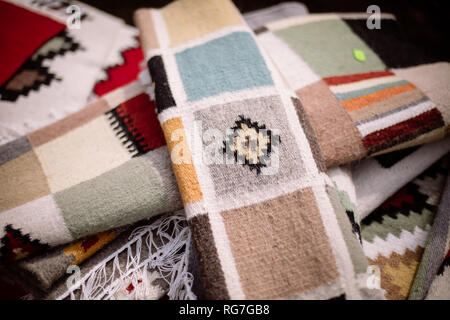Color image of a hand made carpet. Stock Photo
