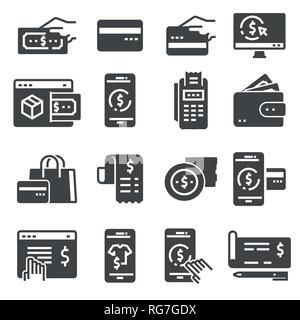 Payment icons set. Transaction, Credit Card, Online Shoping, Wallet and more Stock Vector