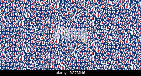 Seamless fashion fabric animal skin abstract vector blue pattern. Stock Vector