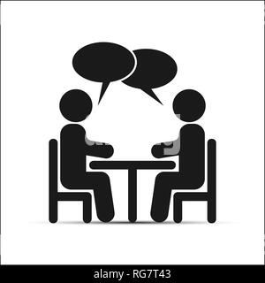 Simple Drawing Two People Sitting At A Table Under An Umbrella Stock Vector Image Art Alamy