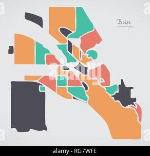 United States map in round isometric style with triangular 3D flag of ...