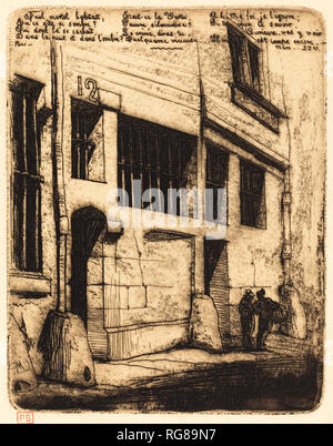 La Rue des Mauvais Garçons, Paris (The Street of the Bad Boys). Dated: 1854. Medium: etching. Museum: National Gallery of Art, Washington DC. Author: CHARLES MERYON. Stock Photo