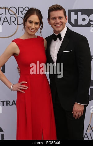 Los Angeles, Ca, USA. 27th Jan, 2019. Jessica Blair Herman, Allen Leech at The 25th Annual Screen Actors Guild Awards at the Shrine Auditorium in Los Angeles, California on January 27th, 2019. Credit: Faye Sadou/Media Punch/Alamy Live News Stock Photo