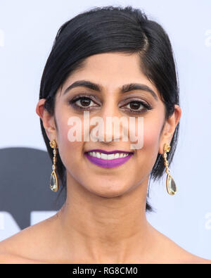 Los Angeles, United States. 27th Jan, 2019. LOS ANGELES, CA, USA - JANUARY 27: Actress Sunita Mani wearing a Badgley Mischka dress, Pollice Lee shoes, a Tyler Ellis handbag, and XIV Karats earrings arrives at the 25th Annual Screen Actors Guild Awards held at The Shrine Auditorium on January 27, 2019 in Los Angeles, California, United States. (Photo by Xavier Collin/Image Press Agency) Credit: Image Press Agency/Alamy Live News Stock Photo