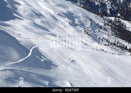 Austria ski. Bad Hofgastein ski resort. High Tauern (Hohe Tauern) mountain range in Alps. Stock Photo