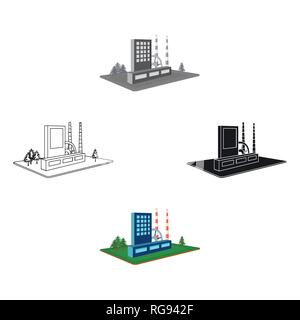 Processing factory. Factory and industry single icon in cartoon style isometric vector symbol stock illustration . Stock Vector