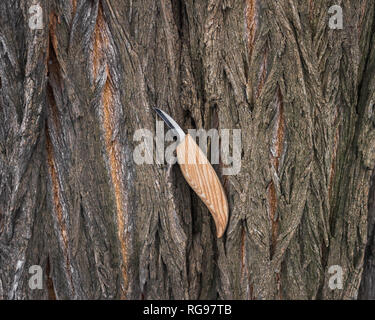 knife on wood Stock Photo