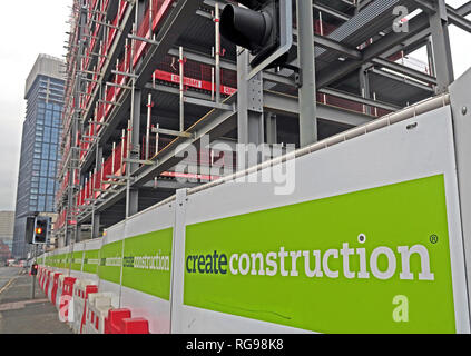 Create Construction site, Rochdale Road, Manchester, City Centre, North West England, UK , M4 4BZ Stock Photo