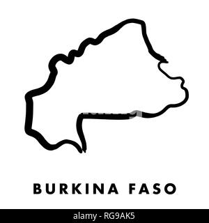 Burkina Faso simple map outline - smooth simplified country shape map vector. Stock Vector