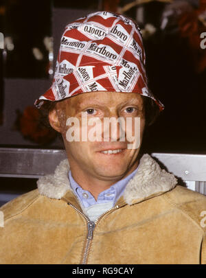 NIKI LAUDA Austrian formula one driver with a face damaged after accident Stock Photo