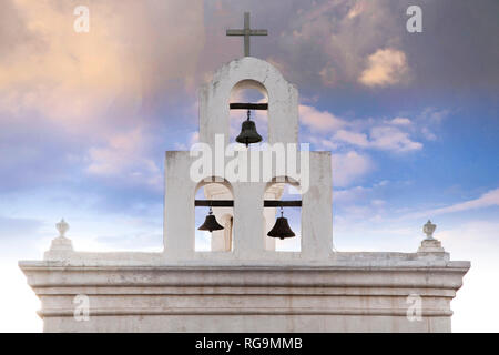 The historic San Xavier del Bac Mission near Tucson, Arizona. Stock Photo