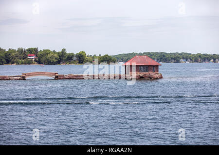 Thousand Islands National Park, Saint Lawrence River, Ontario, Canada, June 17, 2018: Islands boat tour on a summer day Stock Photo