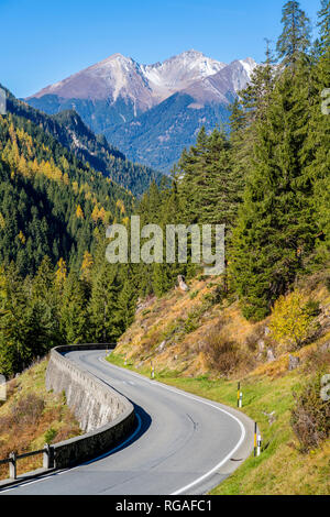 Switzerland, Grisons, Albula Valley, Albula Pass road Stock Photo