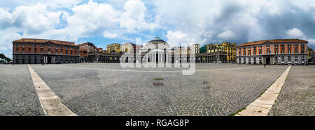 Italy, Campania, Neaples, Basilica di San Francesco di Paola, Piazza del Plebiscito Stock Photo