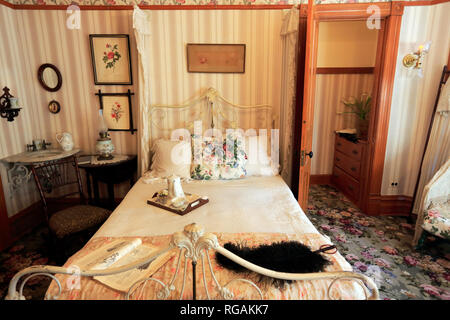 Interior view of the bedroom in Ernest Hemingway's birthplace at 339 N. Oak Park Avenue.Oak Park. West of Chicago. Illinois. USA Stock Photo