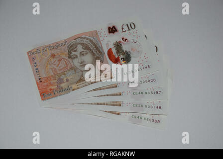 £10 notes Stock Photo