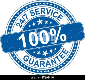 round blue rubber stamp on white background Stock Vector