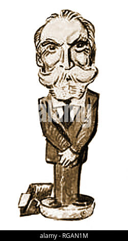 1921 A Caricature - Cartoon image of Charles Evans Hughes (1862-1948), American statesman, Republican Party politician,   11th Chief Justice of the United States, 36th Governor of New York,  Republican presidential nominee in the 1916 presidential elect  and 44th United States Secretary of State.Hughes served as Associate Justice of the Supreme Court of the United States during his legal career. Stock Photo