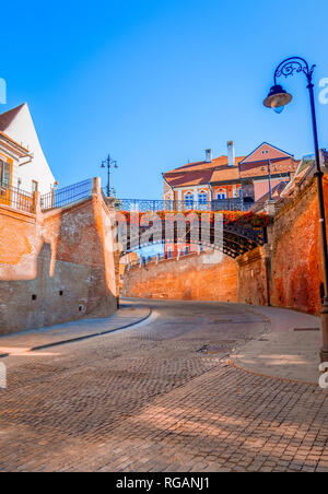 Sibiu, Romania: Liars Bridge in the Small Square Stock Photo