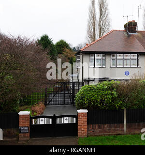 John Lennon's Childhood Home at 251 Menlove Avenue in Liverpool, England. The building is known as Mendips. Stock Photo