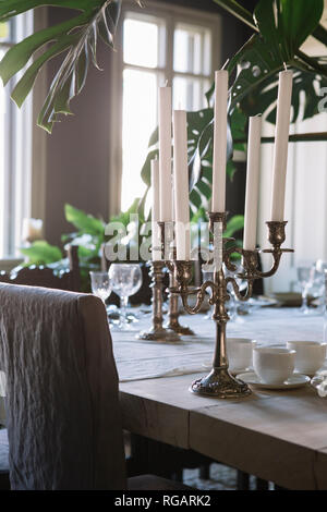Laid table for a luxury brunch Stock Photo