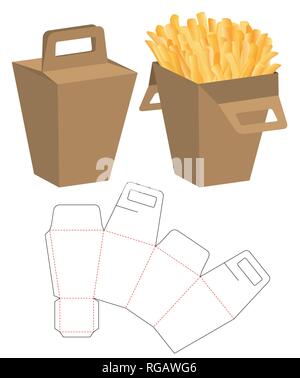 Box packaging die cut template design. 3d mock-up Stock Vector