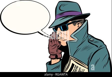 spy secret agent whisper Stock Vector