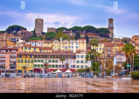 Old town of Cannes on French riviera architecture view, Alpes-Maritimes department of France Stock Photo