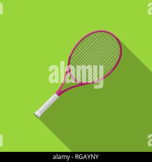 Tennis racquet with long shadow Stock Vector