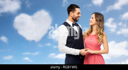 happy couple in party clothes Stock Photo