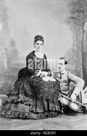 LORD RANDOLPH CHURCHILL with his wife Jennie about 1880 Stock Photo